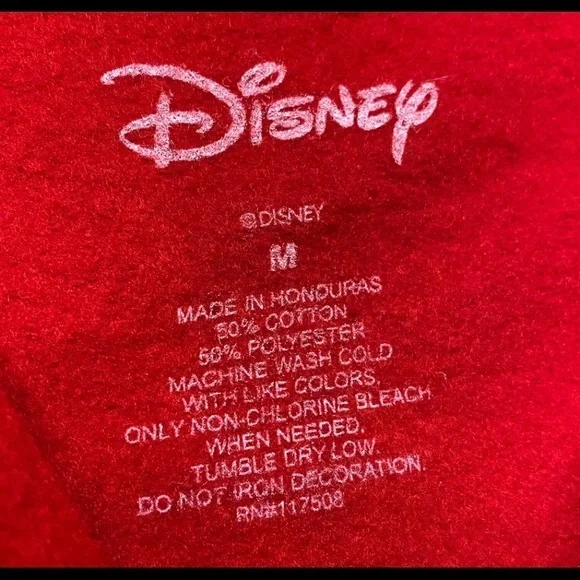 Disney Red Christmas Hoodie Mickey Mouse Santa Hat 1/4 Zip Womens Sz M. … - Picture 7 of 7